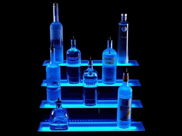 Lighted Liquor Bottle Shelves