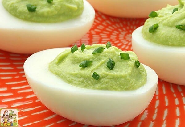 Avocado Deviled Eggs - St. Patrick's Day Appetizer Recipes #irishrecipes #stpatricksdayrecipes #avocadorecipes