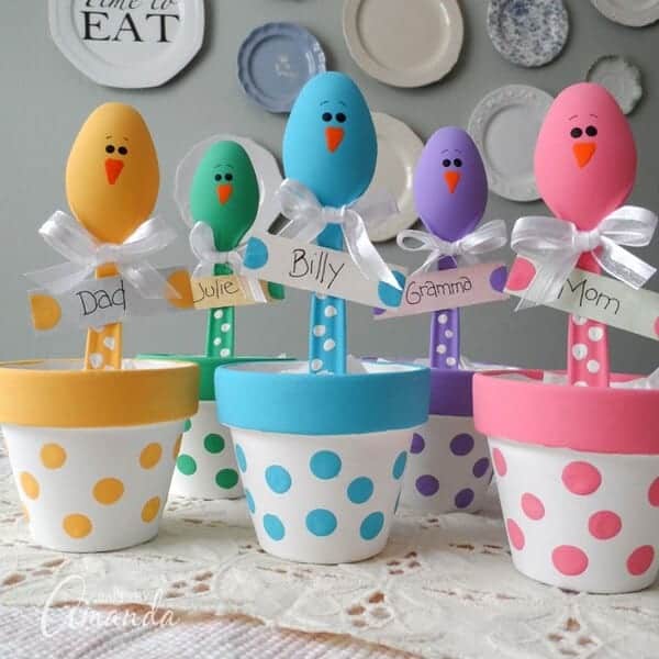 Plastic Spoon Easter Chicks - Easter Crafts for Kids