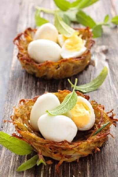 Potato Nests with Boiled Eggs