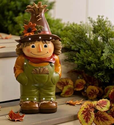 Outdoor Lighted Scarecrow Statue