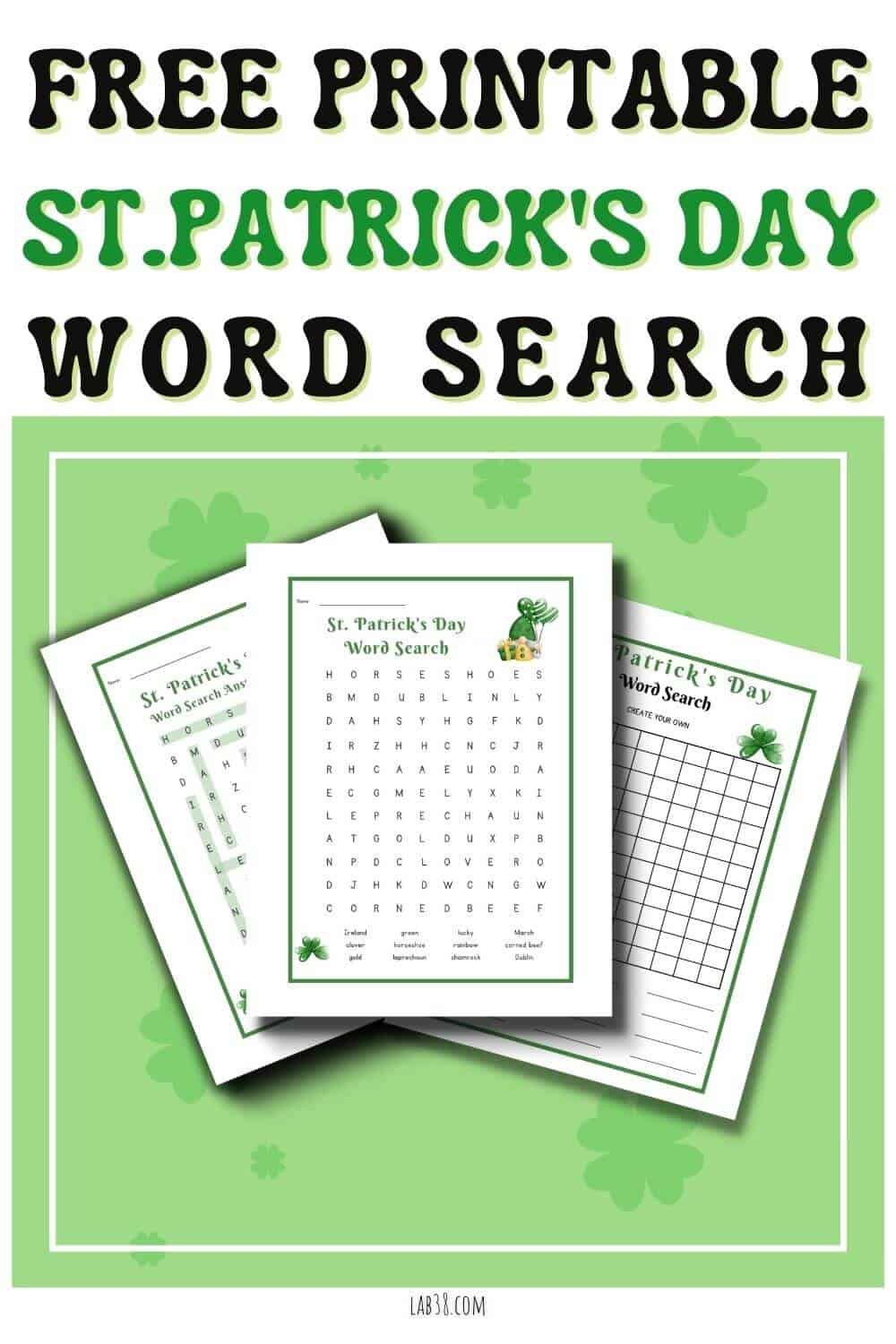 Free Printable St. Patrick's Day Word Search 