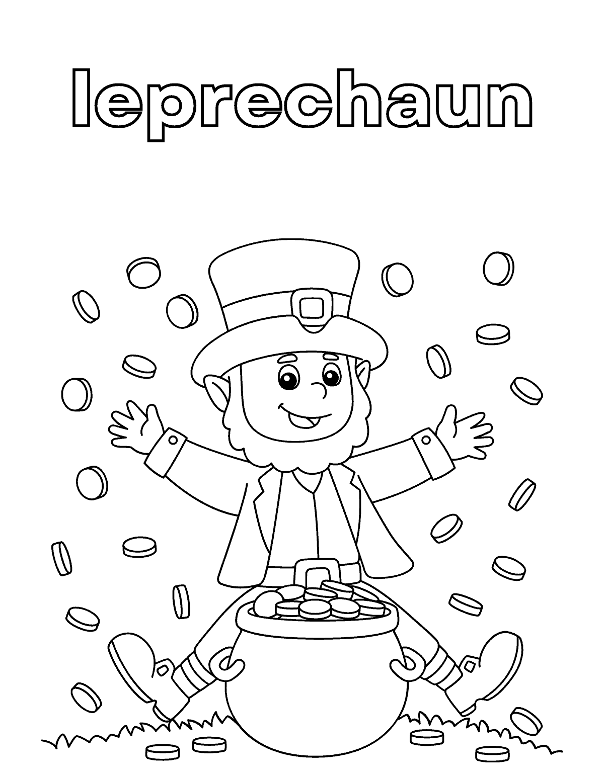 Leprechaun with pot of gold