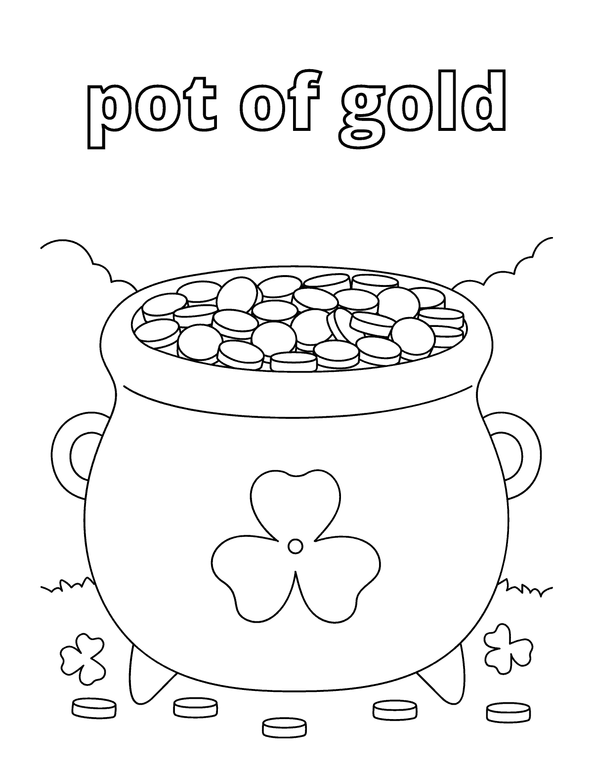 Pot of gold Printable Coloring Page