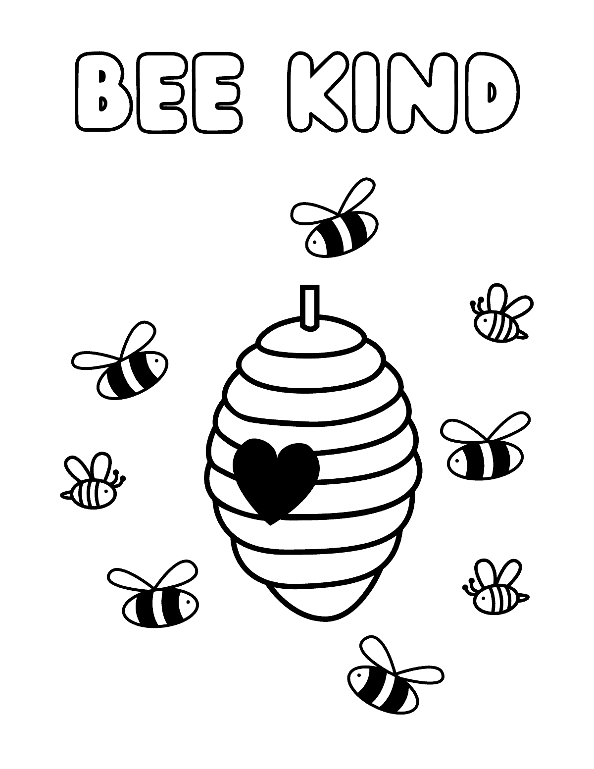 Bee Kind Coloring Sheet