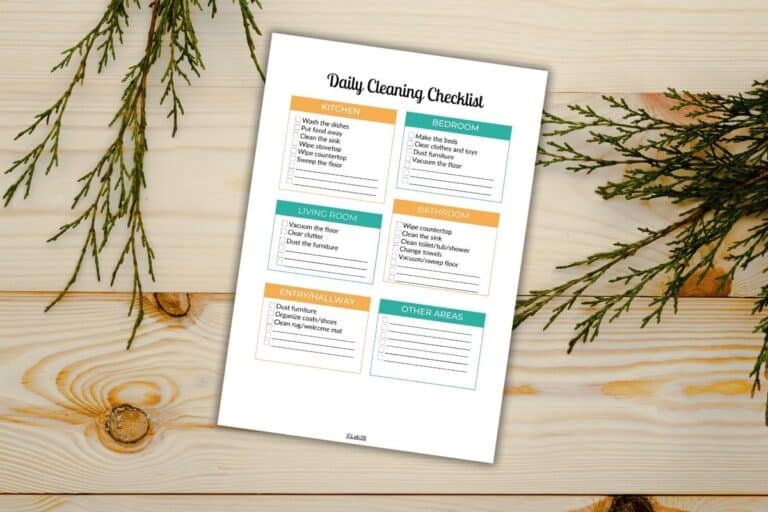 Printable Daily Cleaning Schedule
