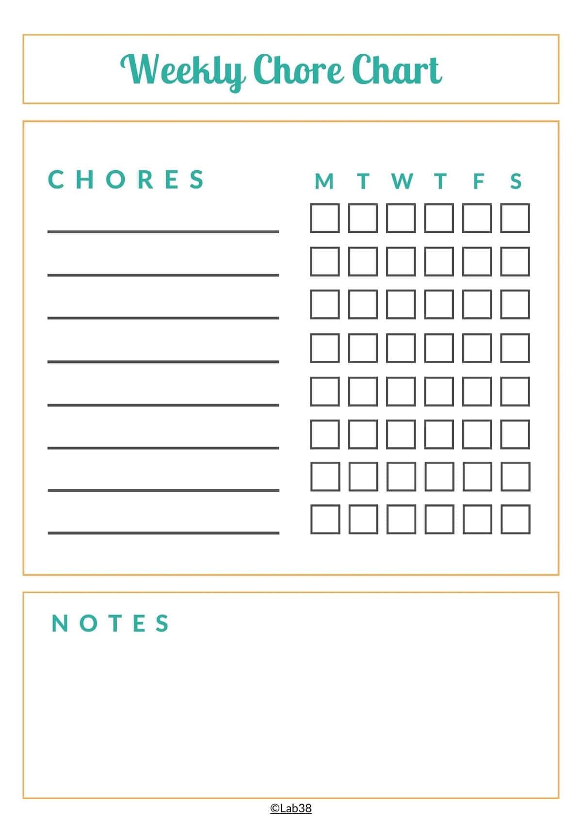 Weekly Chore Chart