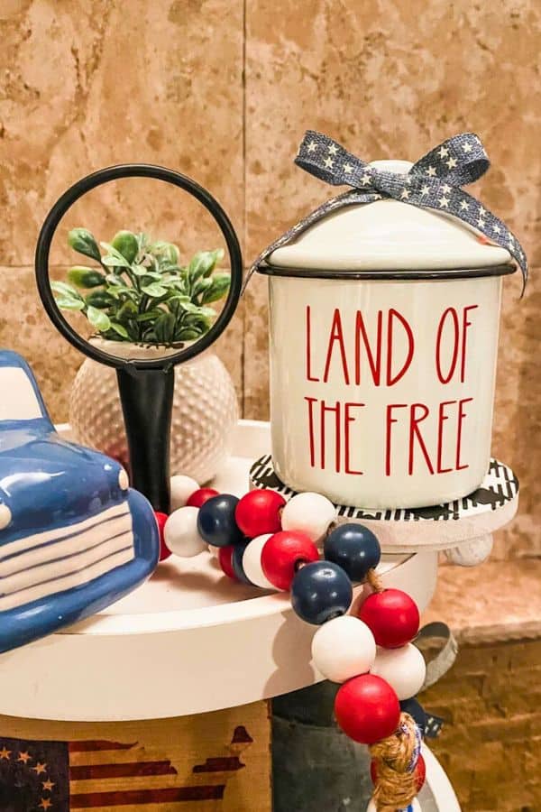 Land of The Free Tiered Tray Canister