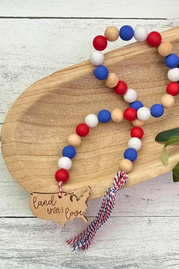 Patriotic Wood Bead Garland